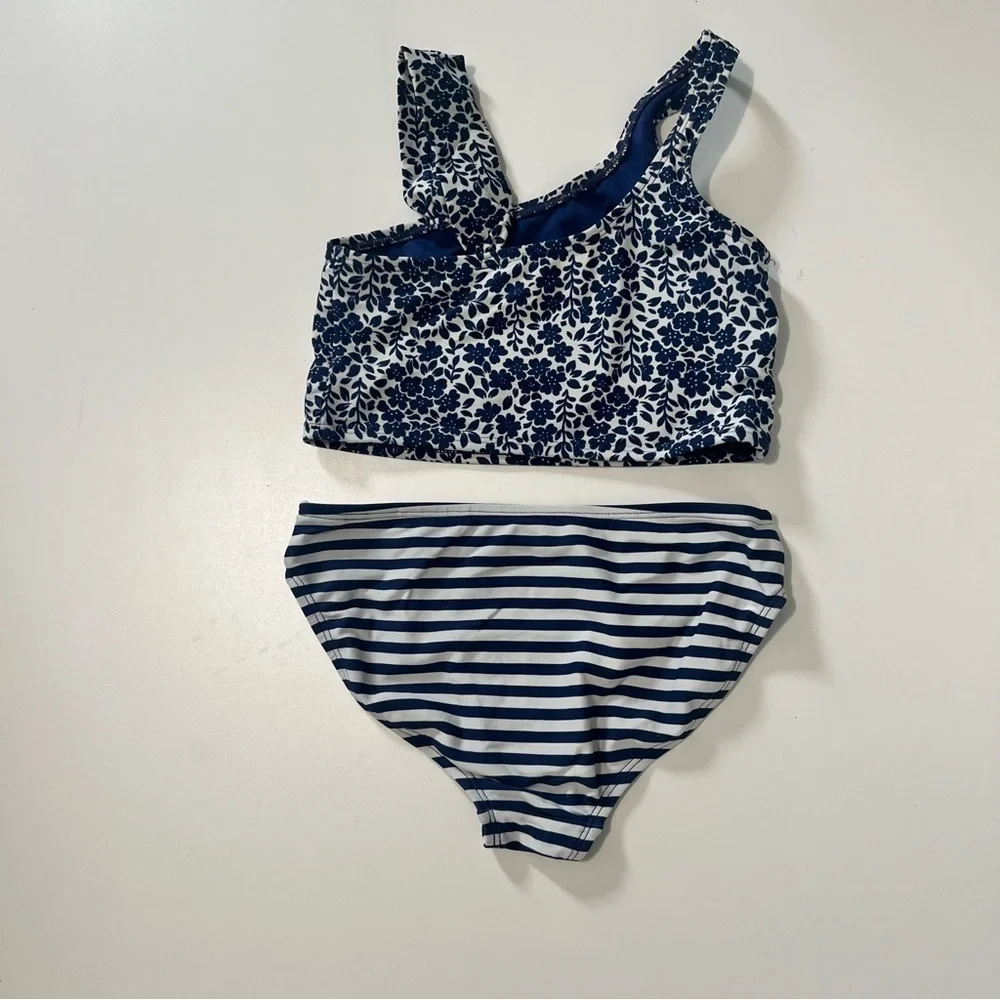 GAP Kids Blue Floral and Striped Bikini